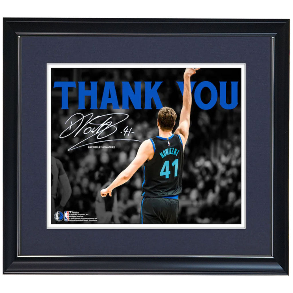 Dirk Nowitzki Dallas Mavericks Fanatics Authentic Framed 11" x 14" Final Season Spotlight Photograph - Facsimile Signature Frame - 4586