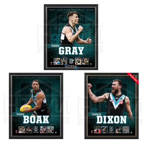 Port Adelaide Package Official Licensed Afl Prints Framed Dixon Gray Boak - 4494