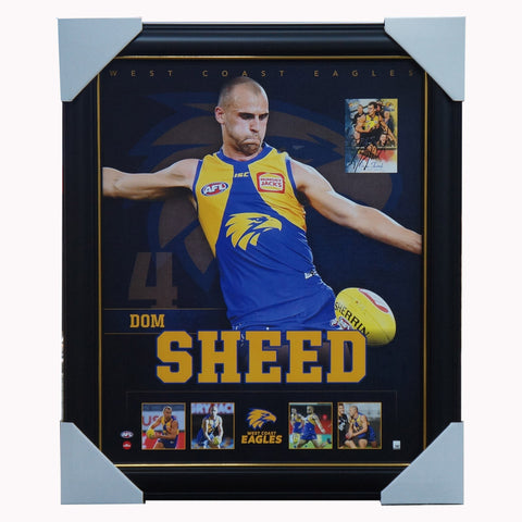 Dom Sheed West Coast Eagles F.c. Official AFL Print Framed + Signed Card - 5004