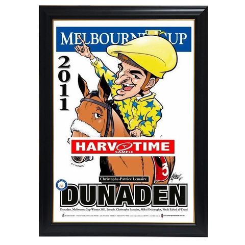 Dunaden, 2011 Melbourne Cup, Harv Time Print Framed - 4121