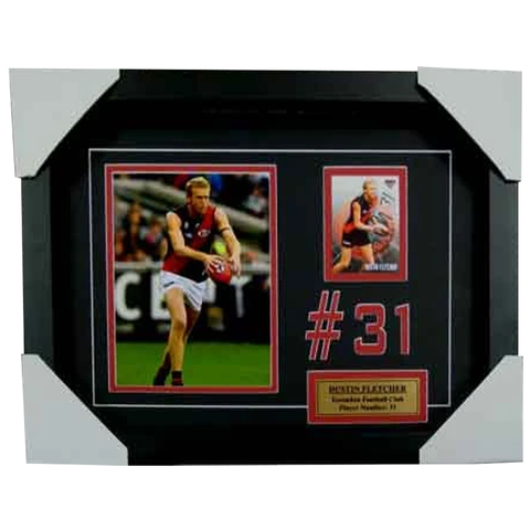 Dustin Fletcher Essendon Signed Card Collage Framed - 3994