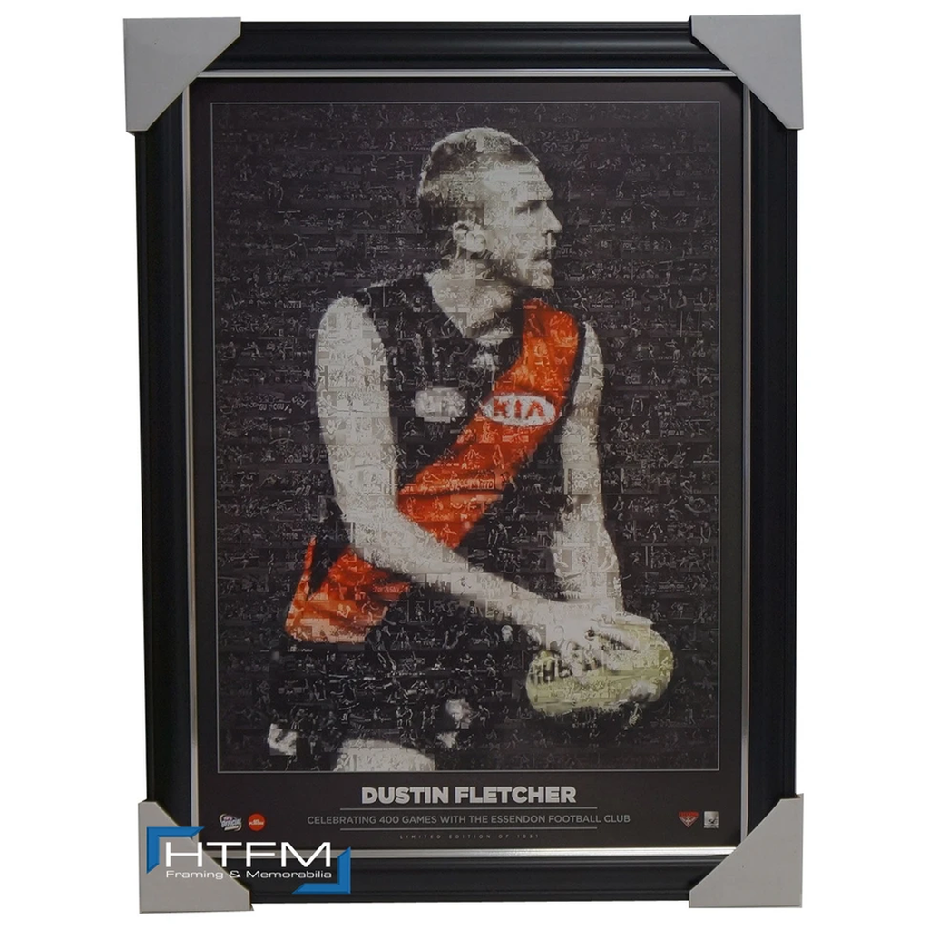 Dustin Fletcher Unsigned "the 400 Club" Tribute Mosaic Print Framed Offical Afl - 2506