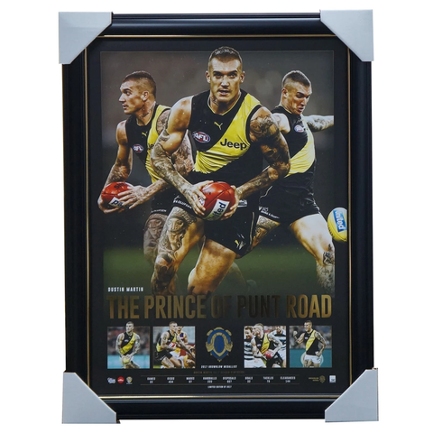 Dustin Martin 2017 Brownlow Medallist Prince of Punt Road Afl Print Framed + Coa - 3465