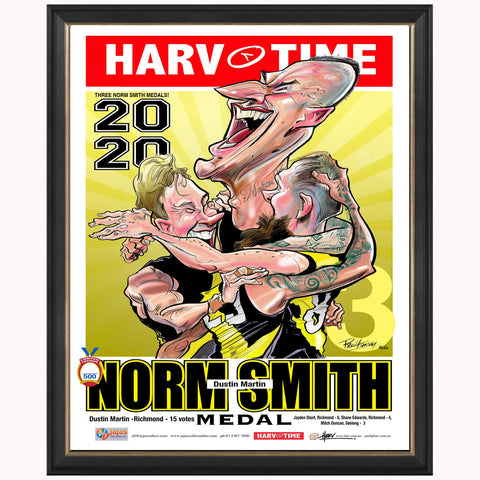 Dustin Martin Richmond 2020 Norm Smith Medal L/e Harv Time Print Framed Dusty - 4665