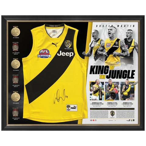 Dustin Martin Signed AFL Premiers Deluxe Official Guernsey Display - 4672