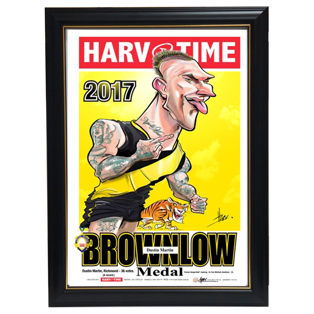 Dustin Martin Richmond 2017 Brownlow Medallist L/e Harv Time Print Framed - 3180