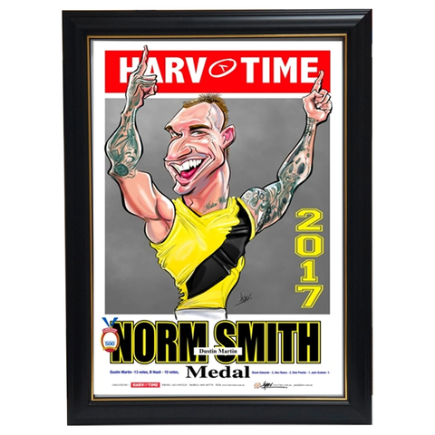 Dustin Martin Richmond 2017 Norm Smith Medal L/e Harv Time Print Framed Dusty - 3205