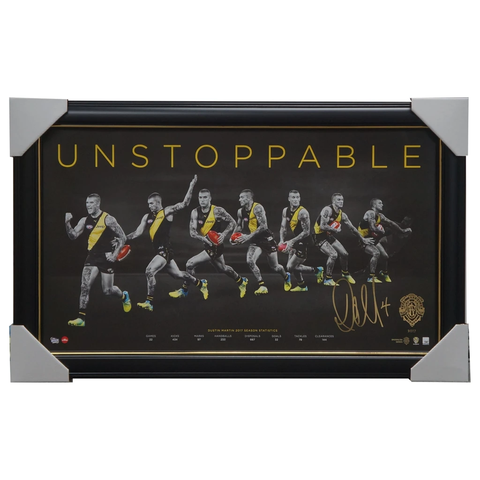 Dustin Martin Signed 2017 Brownlow Medallist Official Afl Print Framed + Afl Coa - 3177
