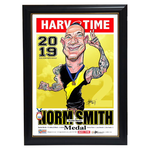 Dustin Martin Richmond 2019 Norm Smith Medal L/e Harv Time Print Framed Dusty - 3833