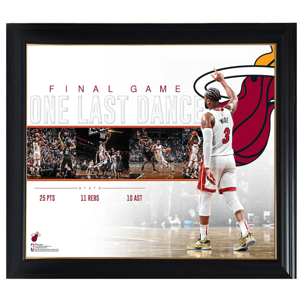 Dwyane Wade Miami Heat Game Collage Official NBA Print Framed - 4327