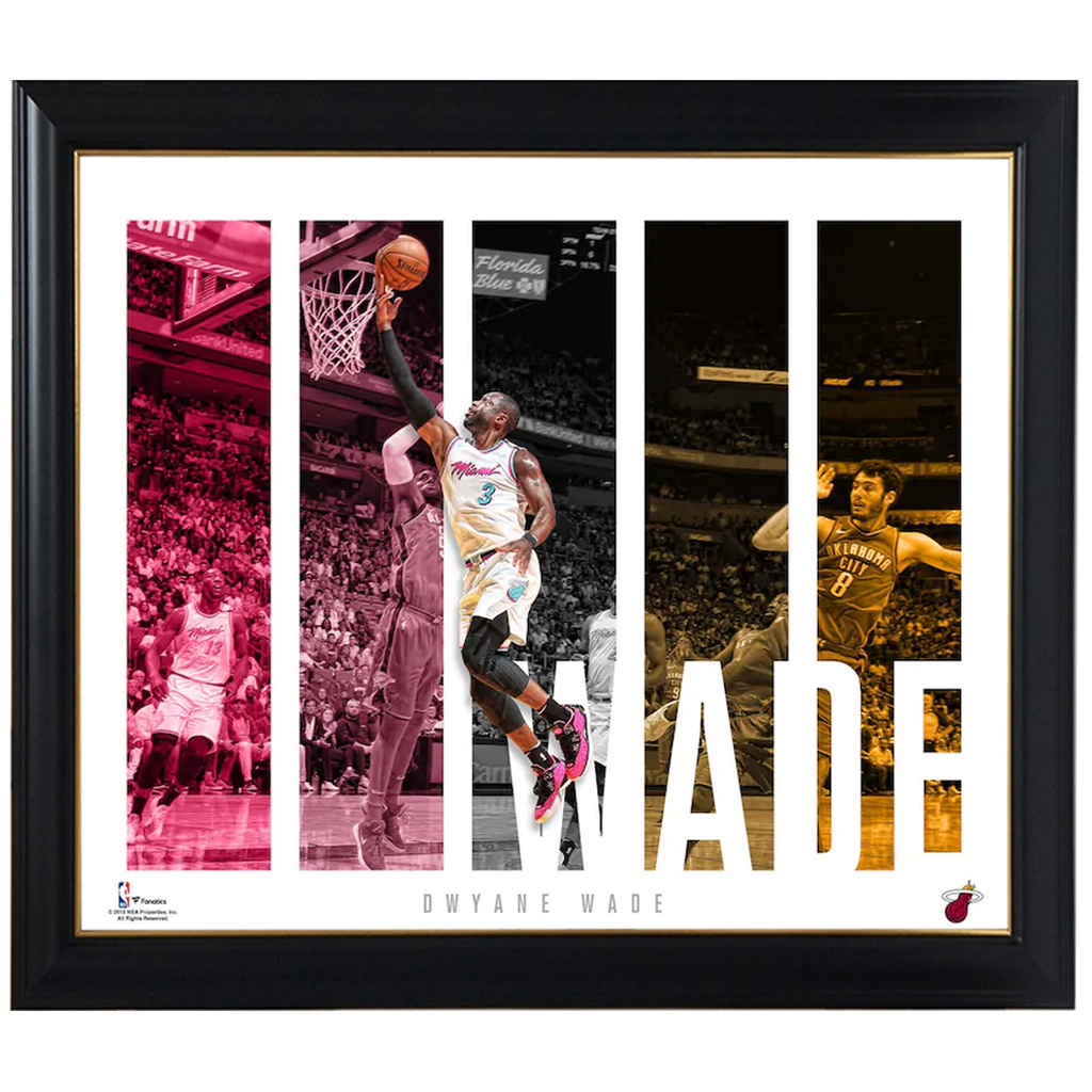 Dwyane Wade Miami Heat Player Panel Collage Official Nba Print Framed - 4420