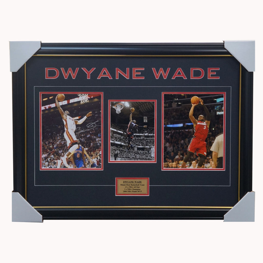 Dwyane Wade Miami Heat Signed Photo Collage Framed - 1311