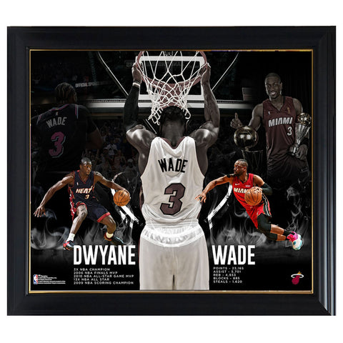 Dwyane Wade Miami Heat Fanatics Authentic Framed 15" x 17" Retirement Collage Frame - 4583