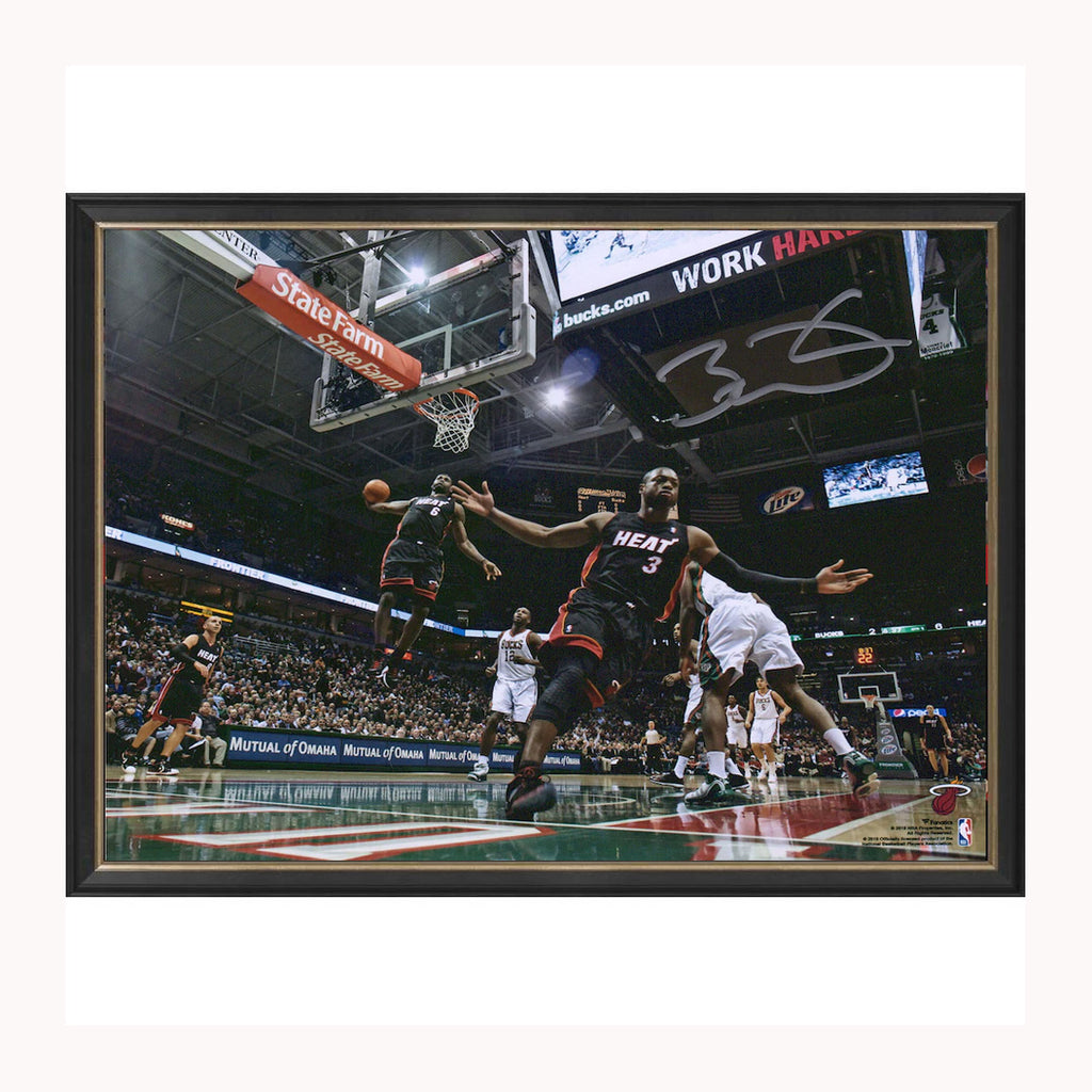 Dwyane Wade Signed Miami Heat Fanatics Official Signed Photo Framed NBA Champions - 4920