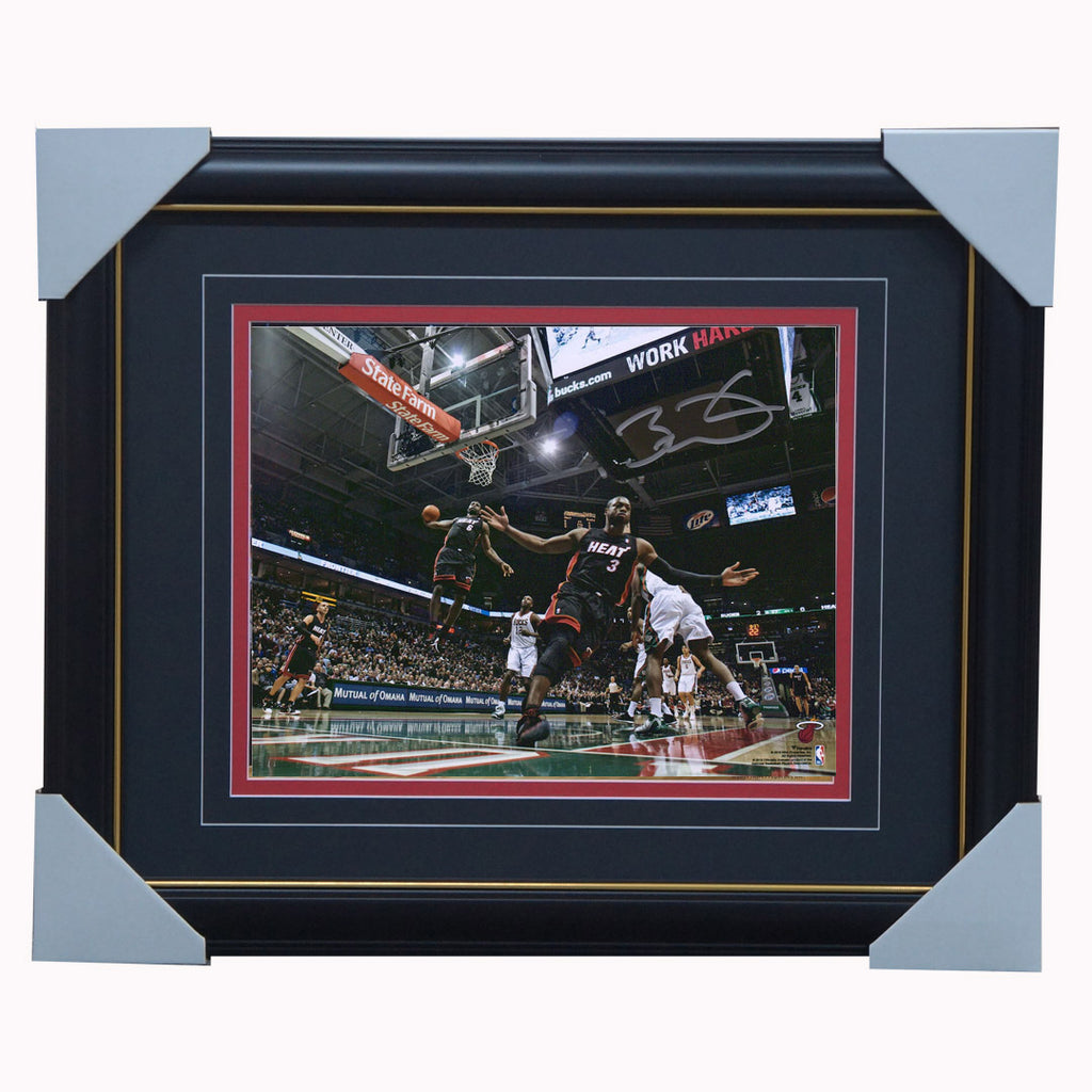 Dwyane Wade Miami Heat Autographed 8" x 10" Alley-Oop to Lebron James Photograph NBA Official Fanatics Frame - 4963