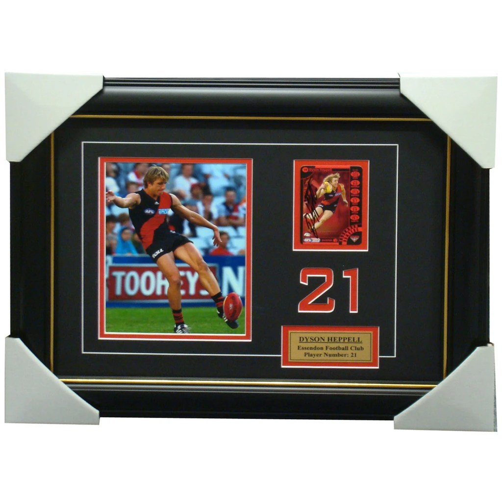 Dyson Heppell Essendon Signed Card Collage Framed - 3993