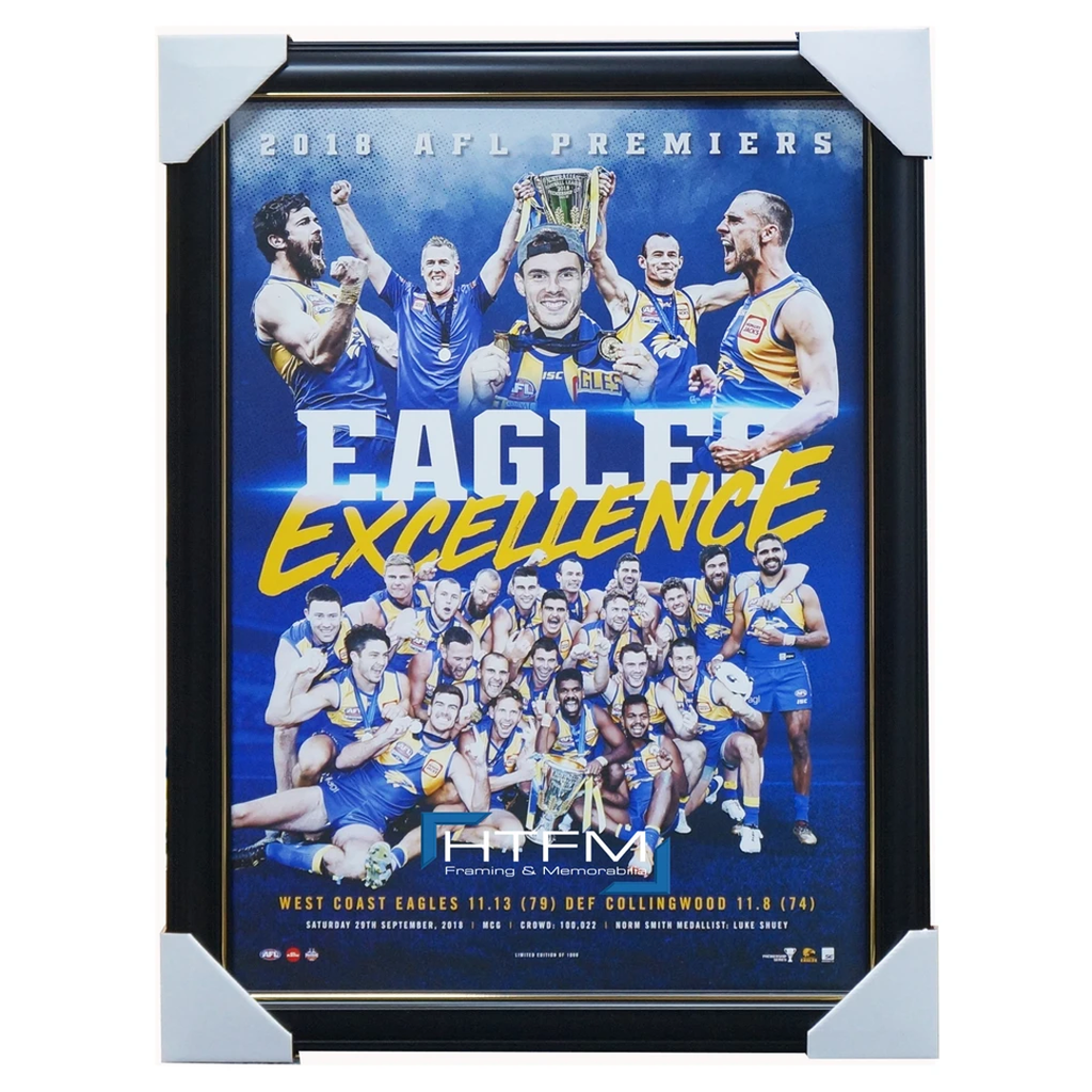 Eagles Excellence West Coast Eagles 2018 Premiers Official Afl L/e Print Framed - 3505