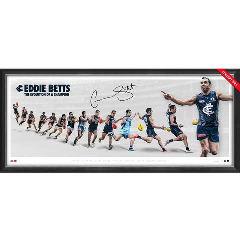 Eddie Betts Signed Carlton Official AFL Career Retrospective Lithograph Framed - 4835