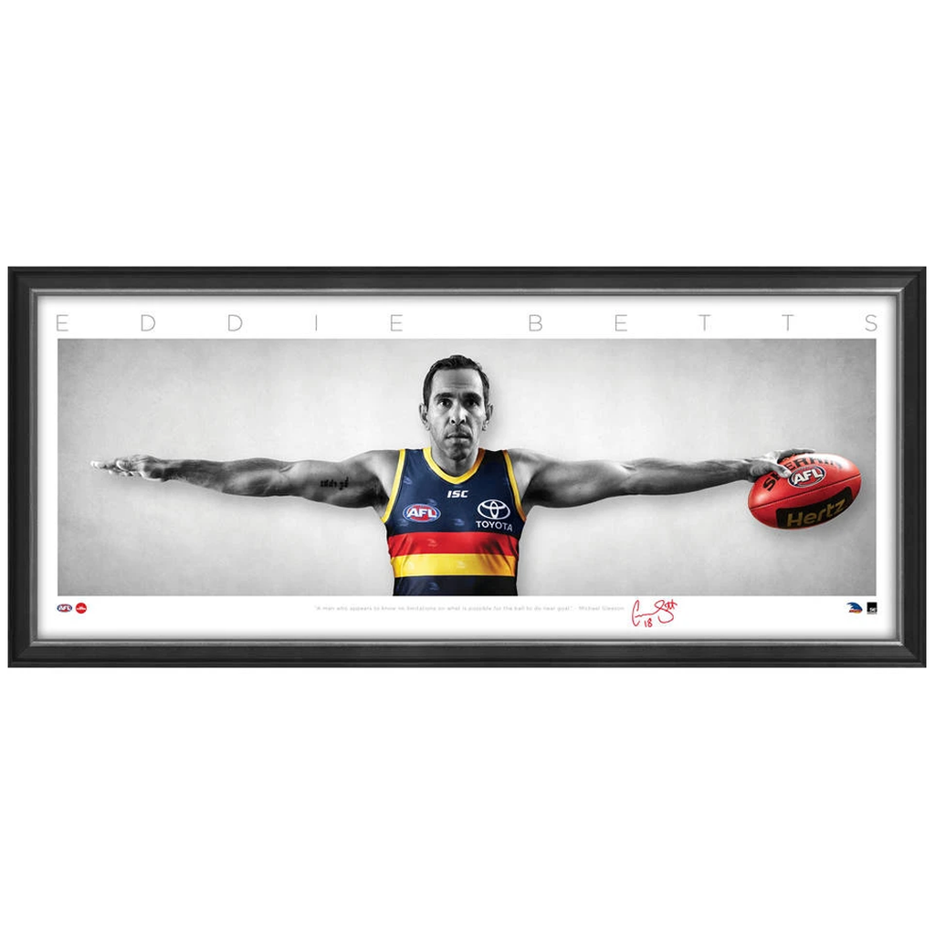 Eddie Betts Signed Adelaide Crows Mini Wings Official Afl Print Framed 300 Games New - 3747