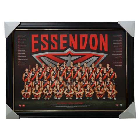 Essendon Bombers 2017 Official Afl Team Print Framed Watson Heppell - 3023