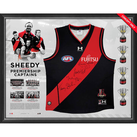 Essendon Premiership Legends Signed Official AFL Jumper Framed Kevin Sheedy - 5196