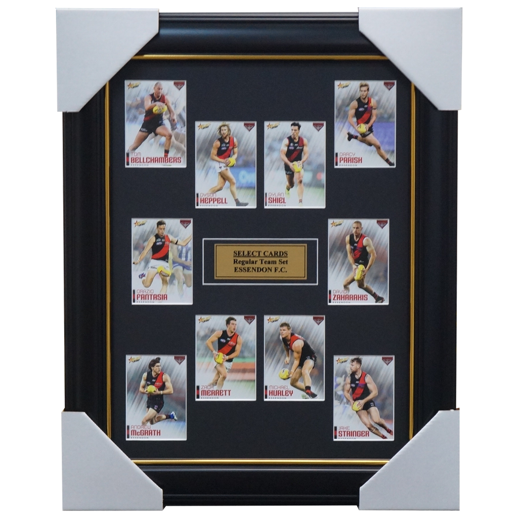 Essendon 2020 Select Team Card Set Framed Heppell Merrett Hurley - 3999