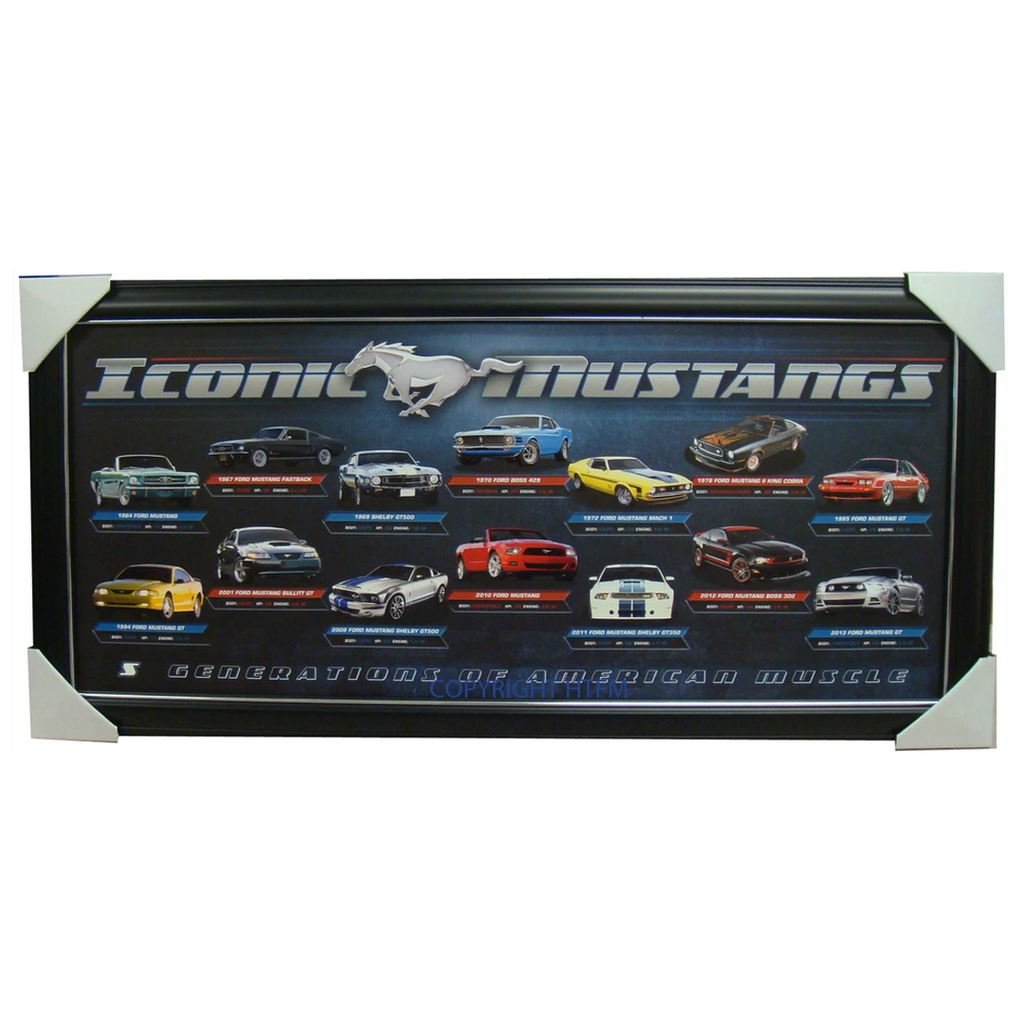 Ford Iconic Mustangs Limited Edition Official Print Framed - 1599