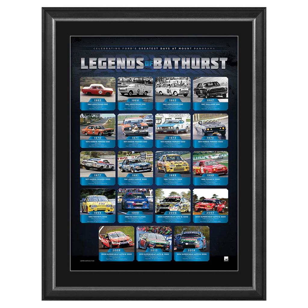 Ford V8 Legends of Bathurst Official Limited Edition Print Framed Brand New - 3070