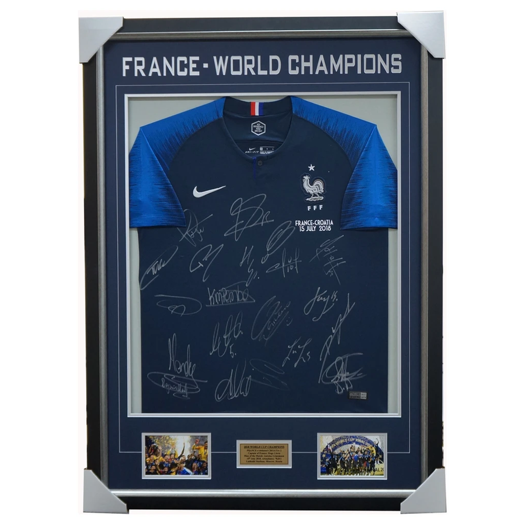 France Signed 2018 World Cup Champions Signed Jersey Framed 100% Authentic + Coa - 3473