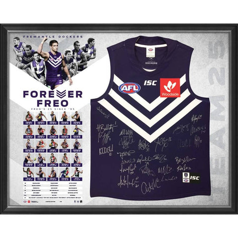 Fremantle Dockers 25 Year Team Signed Forever Freo Official Afl Jumper Framed - 4338