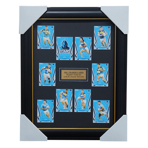 2023 NRL Traders Cards Gold Coast Titans Team Set Framed - 5419