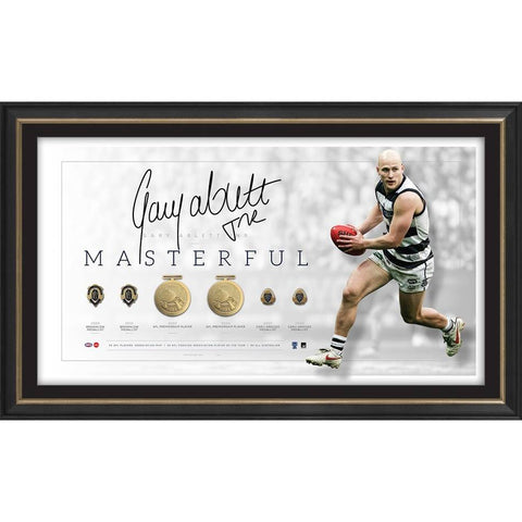 Gary Ablett Jnr. Signed Geelong Official Career Restrospective Print Framed - 4572