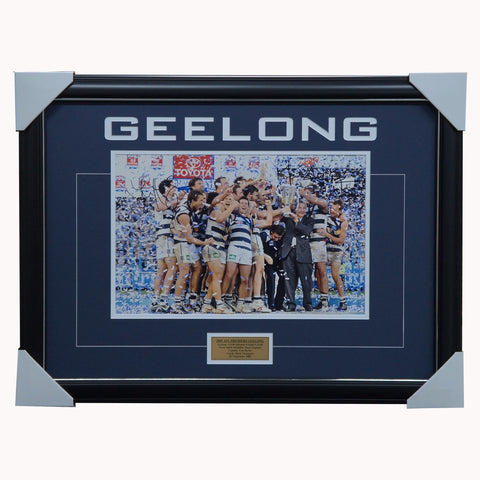 Geelong 2009 Premiers Dual Signed Photo Framed Harley & Thompson - 5227
