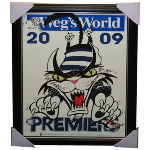 Geelong 2009 Premiers Limited Edition Wegs World Print Framed - 3858