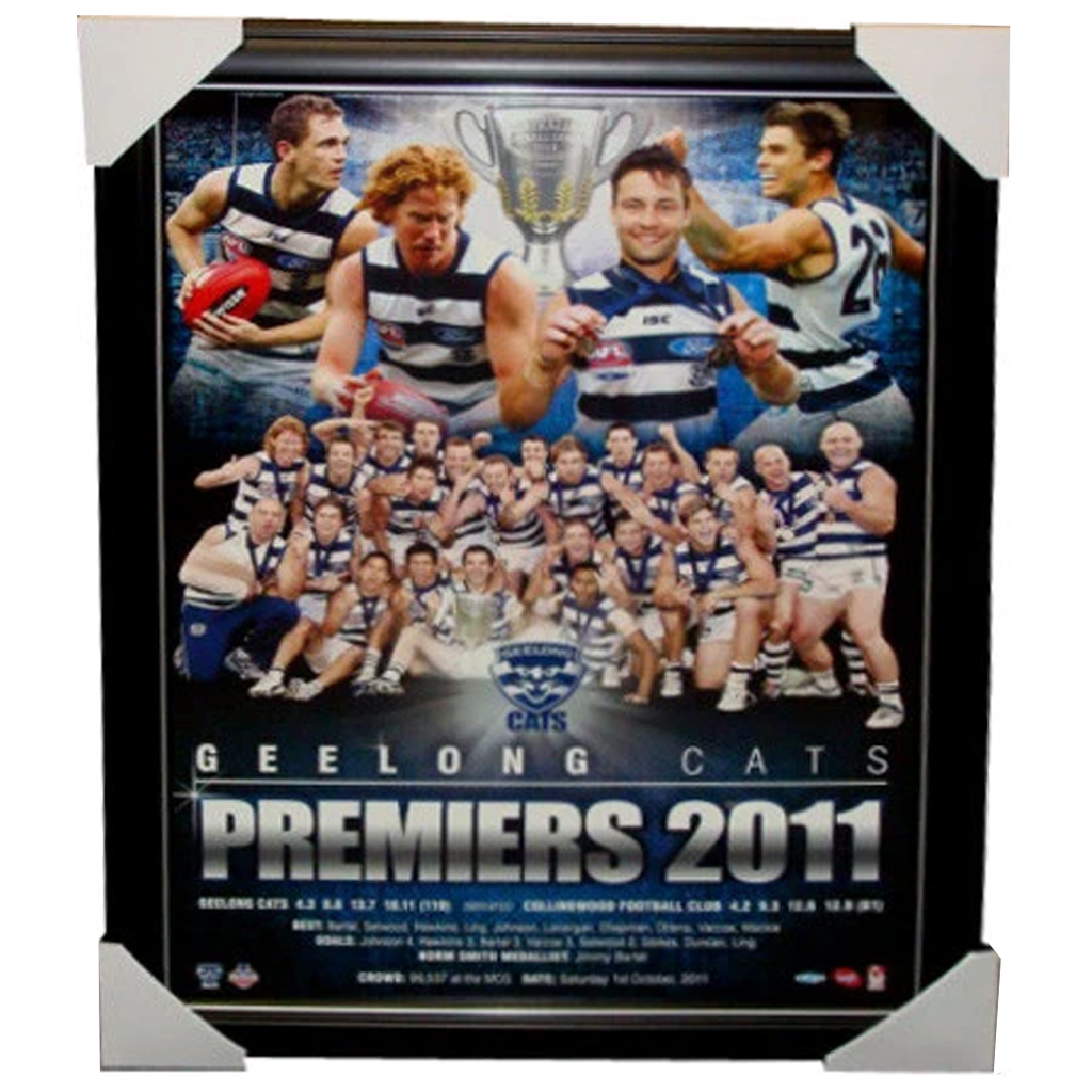 Geelong 2011 Premiers Limited Edition Print Framed - 3829
