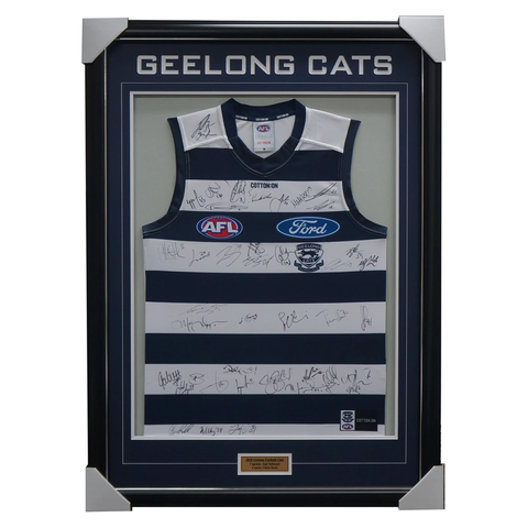 Geelong 2018 Signed Official Afl Team Jumper Framed Gary Ablett Jnr Selwood + Coa - 3412