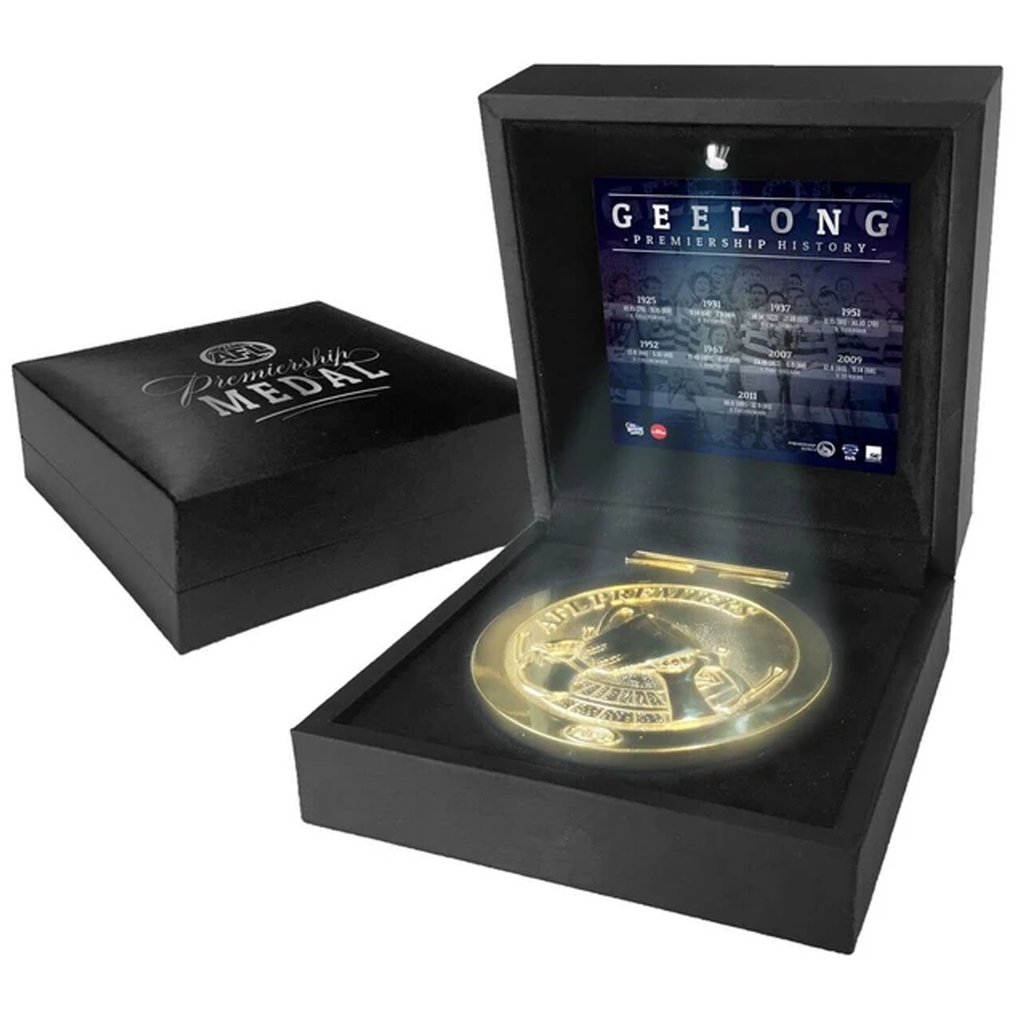 Geelong Boxed Premiers Medallion Led Lighting Black Display Box Official - 2994