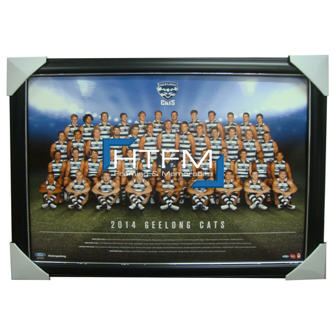 Geelong Cats 2014 Team Print Framed Afl Official Licensed Selwood Bartel Johnson - 1746