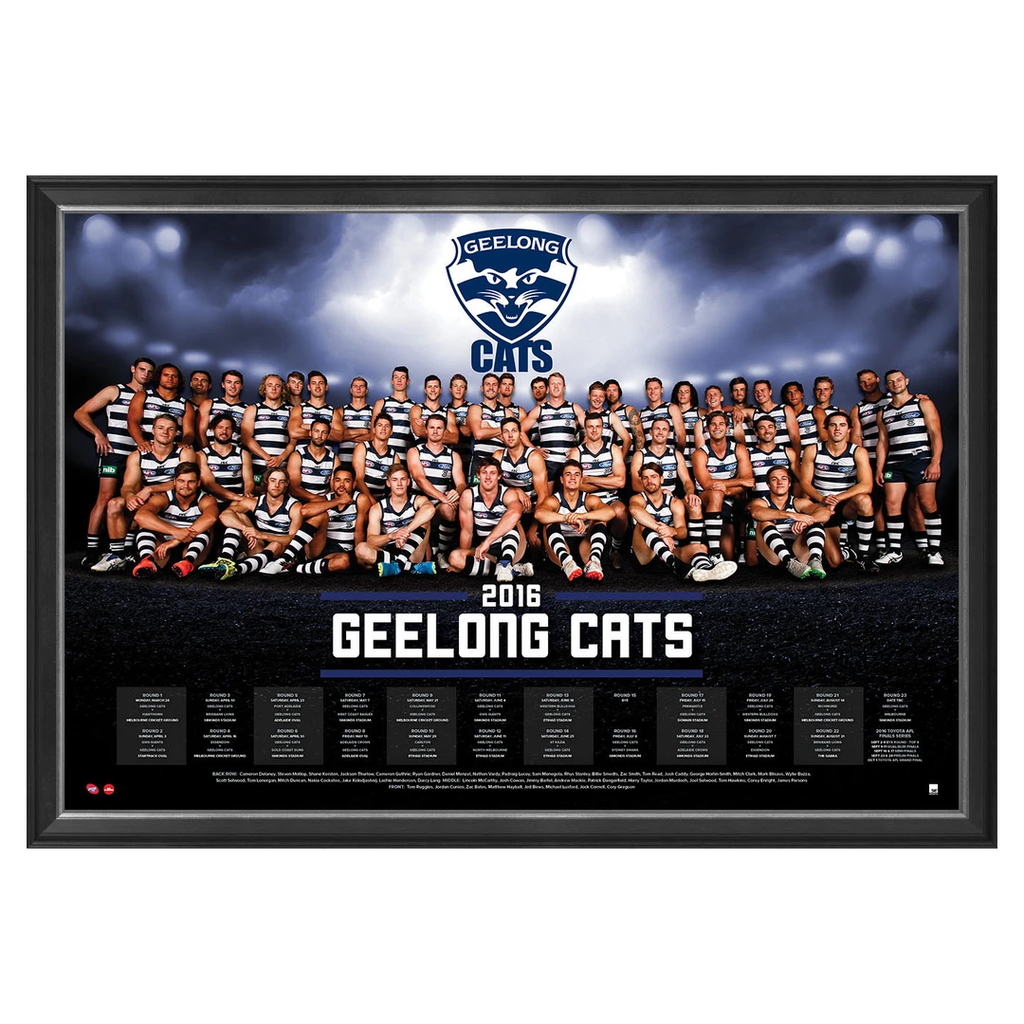 Geelong Cats 2016 Official Afl Team Print Framed Patrick Dangerfield Joel Selwood - 2724