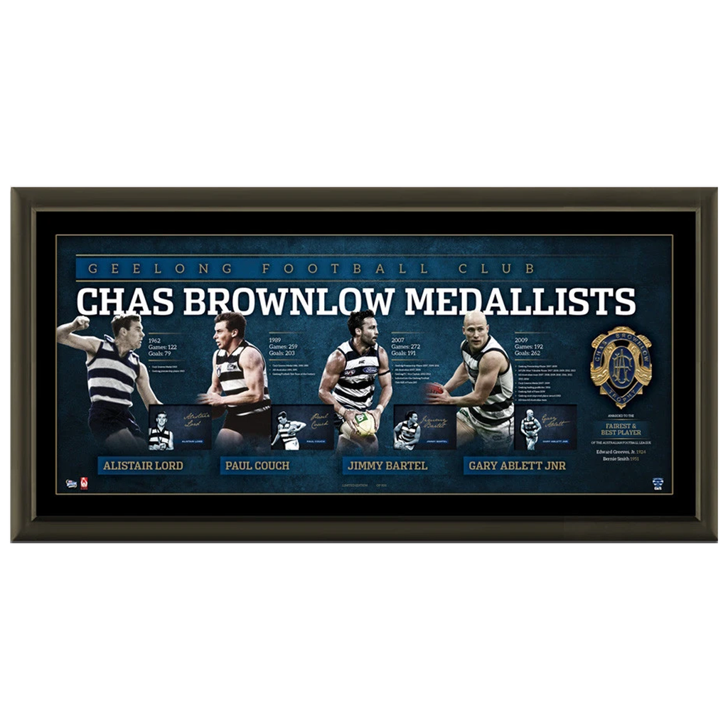 Geelong Cats Signed Brownlow Litho Official Afl Frame Gary Ablett Jnr. Bartel - 2081