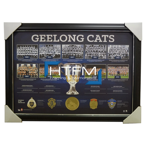 Geelong Historical Series Premiership Afl Licensed Print Framed Ablett Selwood - 1896