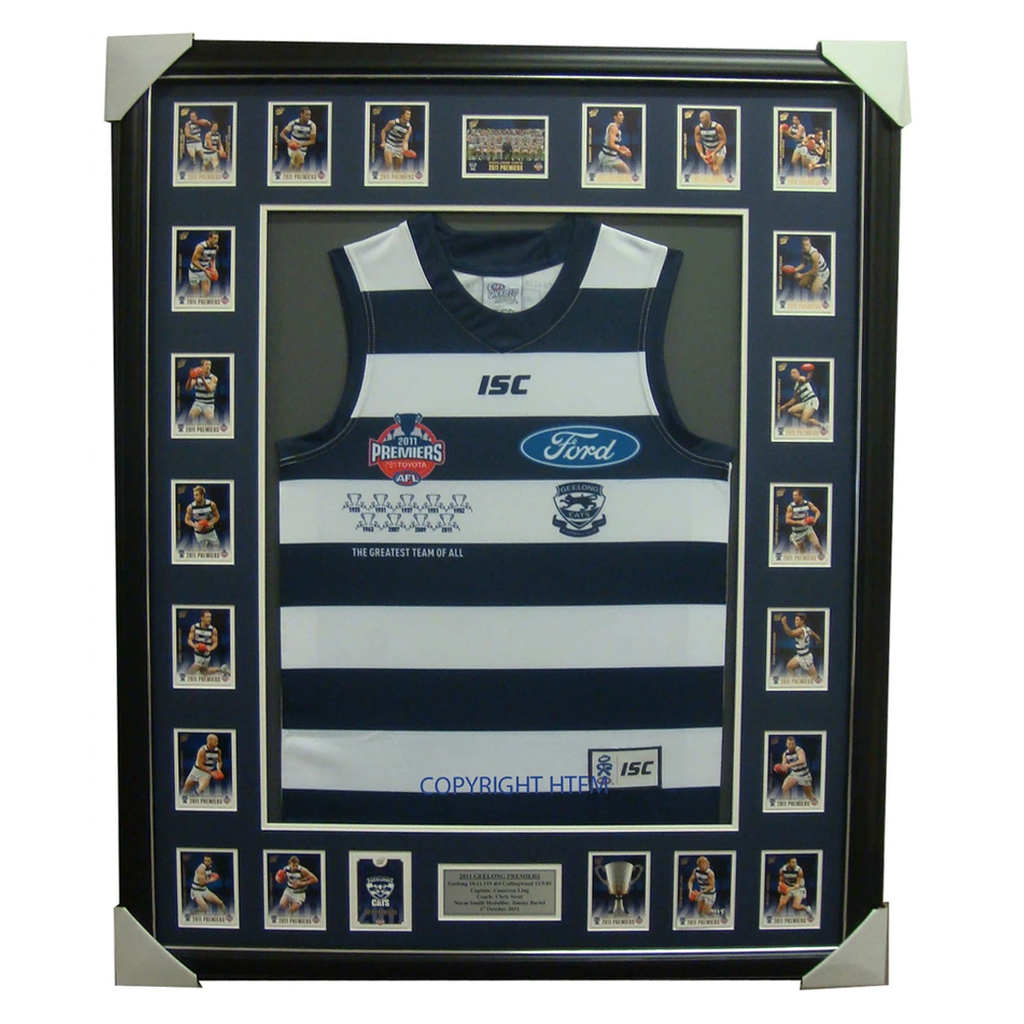 Geelong Limited Edition Premiers 2011 Jumper Framed with Select Premiers Set - 3920