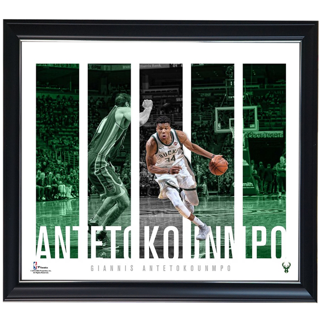 Giannis Antetokounmpo Milwaukee Bucks Player Panel Collage Official Nba Print Framed - 4424