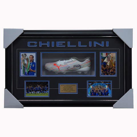 Giorgio Chiellini Signed Italian 2020 Euro Champions Puma Boot Box Framed - 5173