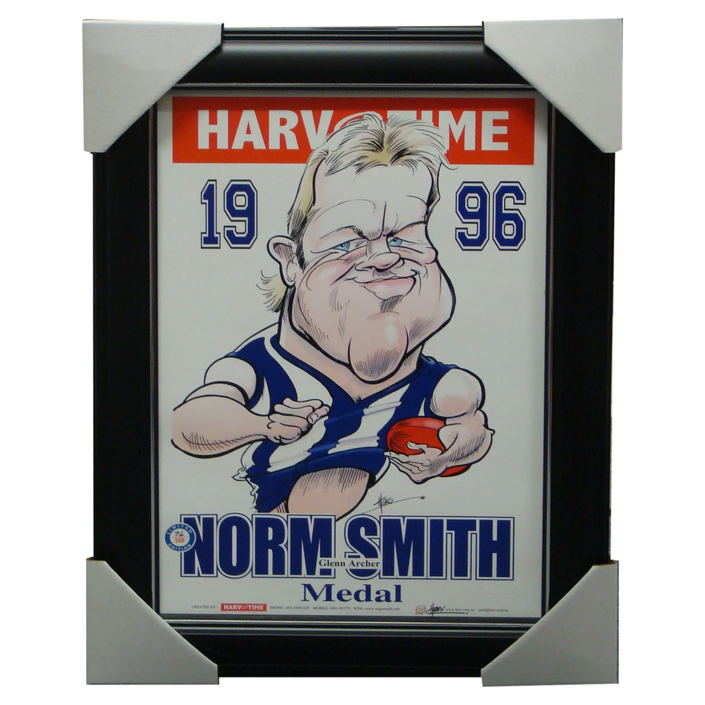 Glenn Archer 1996 Norm Smith Kangaroos Harv Time Limited Edition Print Framed - 1478