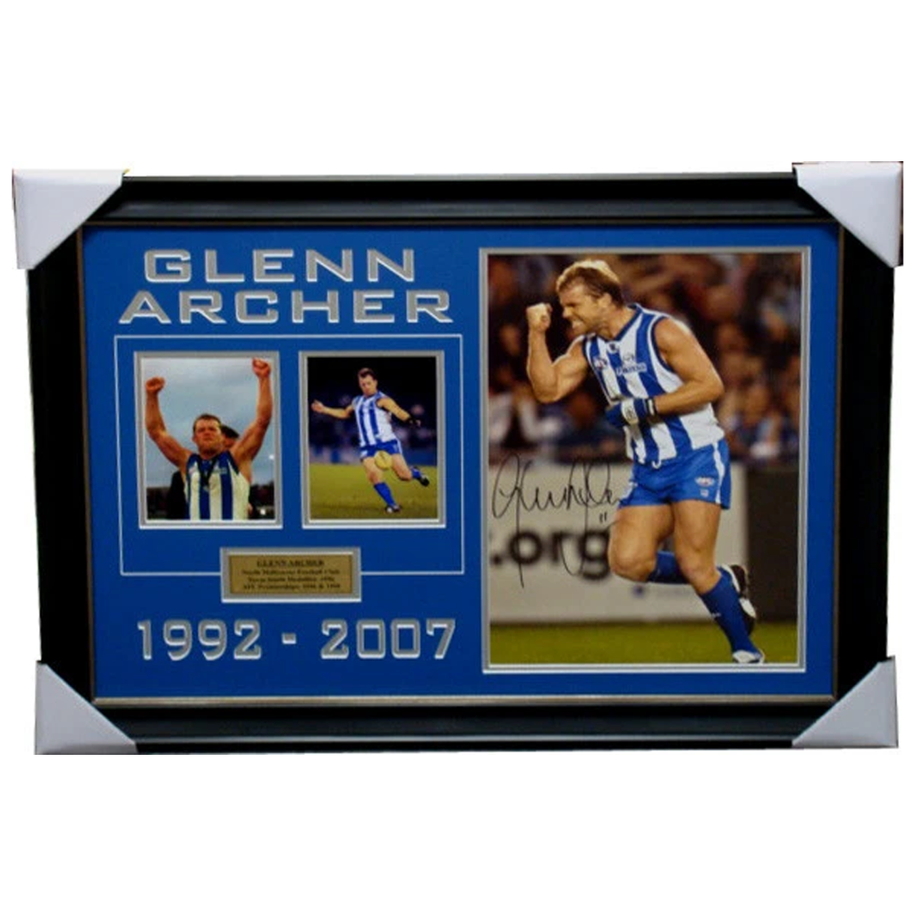 Glenn Archer Kangaroos Shinboner of the Century Signed Collage Framed - 3899