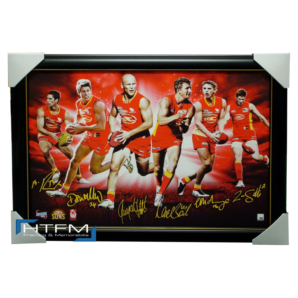 Gold Coast Team Facsimile Official Afl Print Framed Ablett - 1225