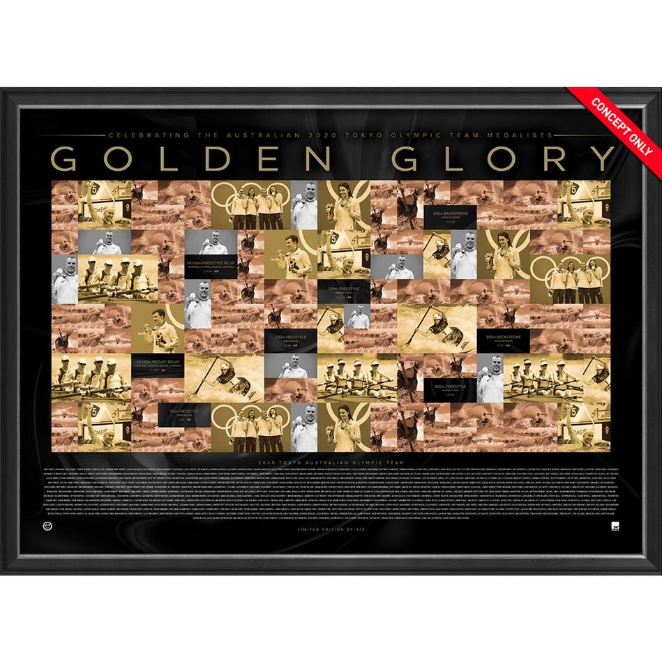 Australia Golden Glory Official 2020 Olympics Print Framed - 4834