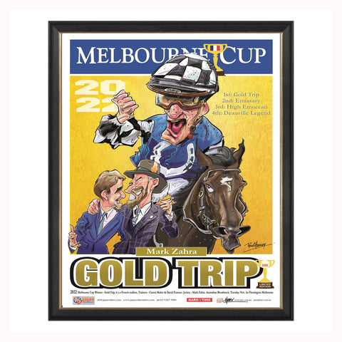 Gold Trip 2022 Melbourne Cup Champion Harv Time L/E Print Framed - 5345