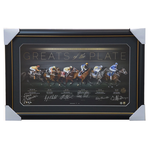 Greats of the Cox Plate - Cox Plate Champions Signed Lithograph Frame Winx Childs Bowman Johnston - 2980